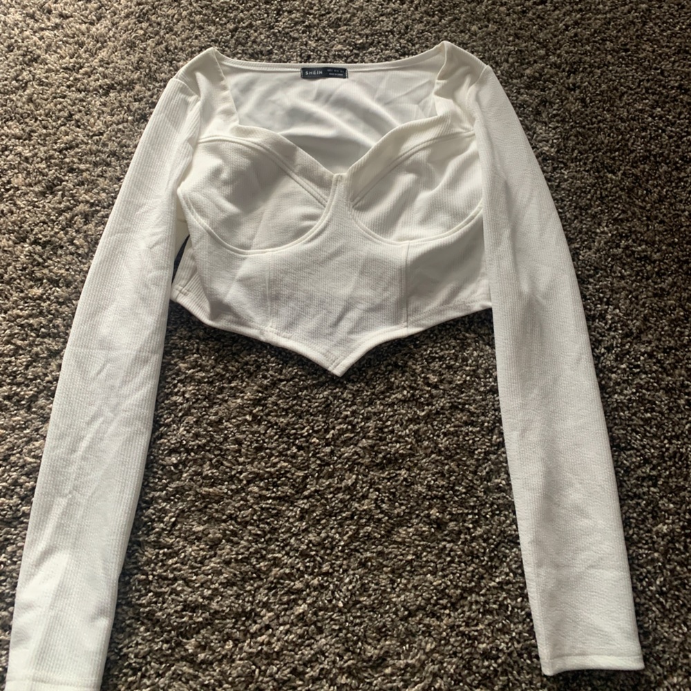 White shein crop top